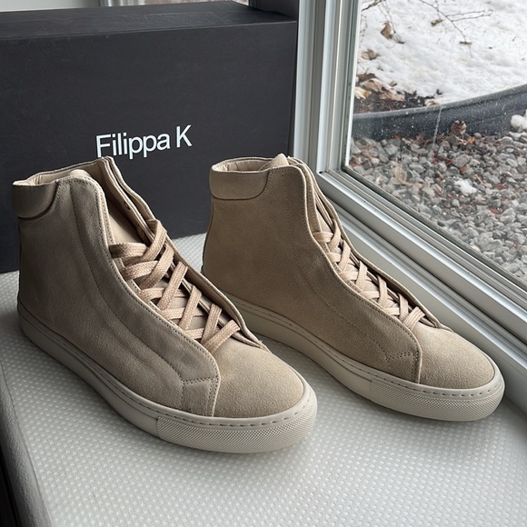 NWT - Women's Filippa K Elina High Sneaker / Sand Suede / Size 38 or 8US - Picture 3 of 13